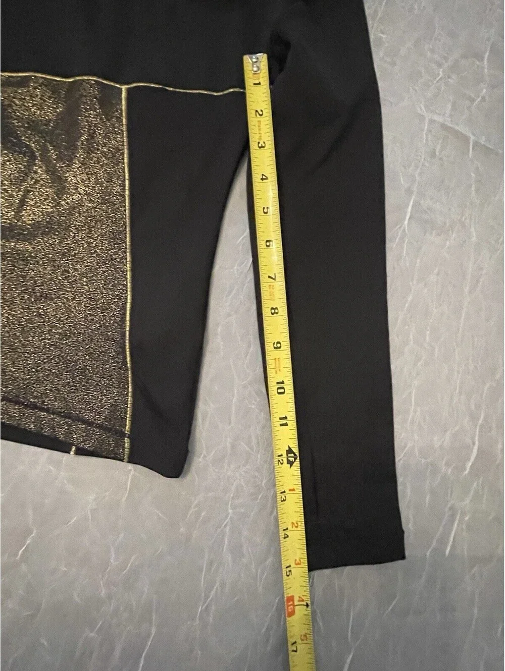 Nike Girls Dri Fit Black/Shimmer Gold Long Sleeve Shirt-S